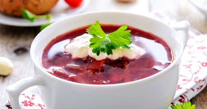 Russian cabbage and beetroot soup - borsch