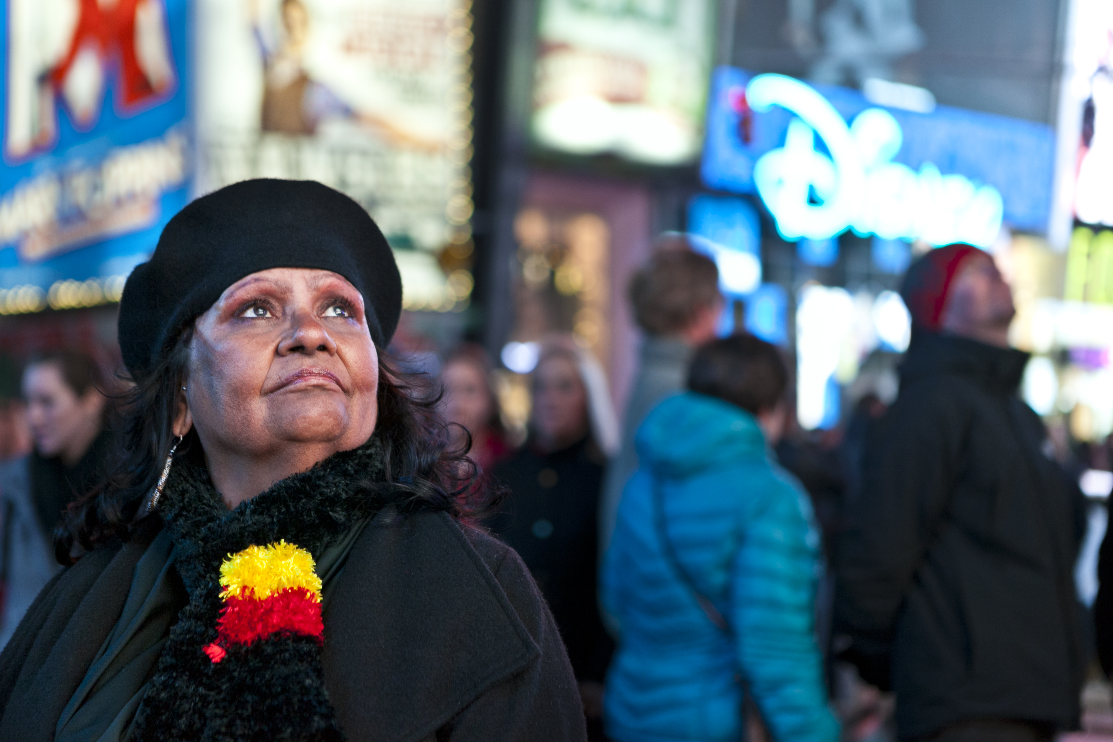 6 MARLENE CUMMINS visiting New York for the international Black Panther Conference. BLACK PANTHER WOMAN  Blackfella Films 2014. Photo by Alina Gozin¹a