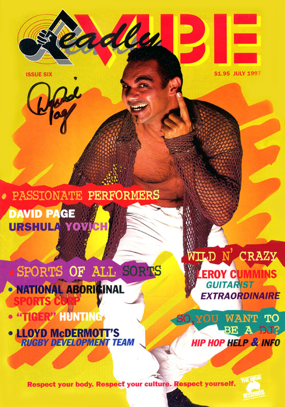 David Page on the cover of Deadly Vibe Magazine July 1997.
