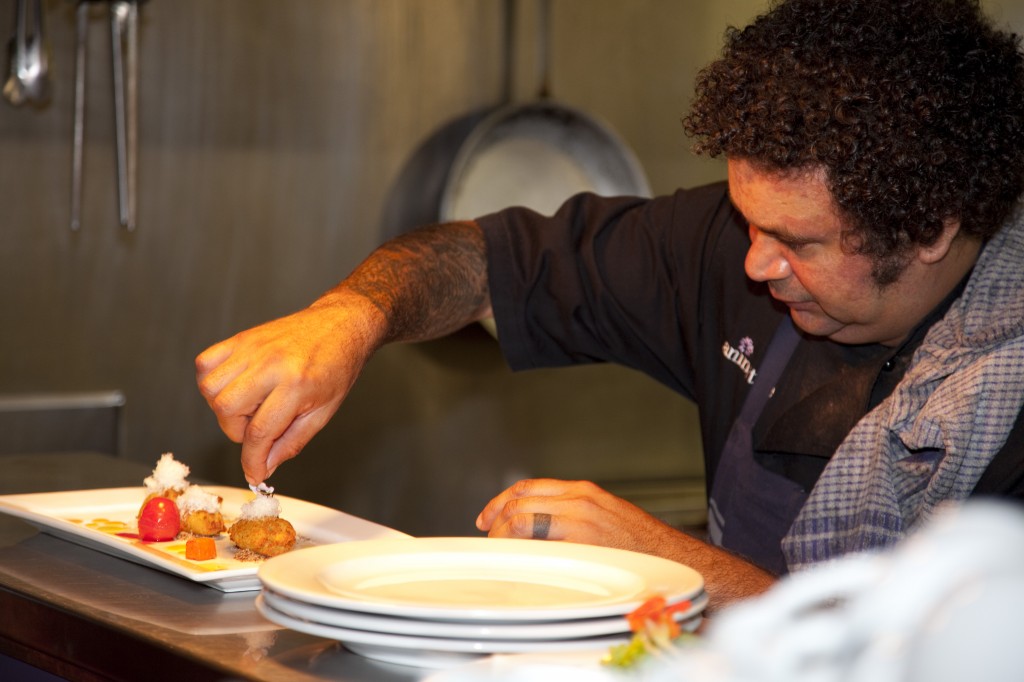 cheese and Macadamia nut Beignets at the JT Indig chef